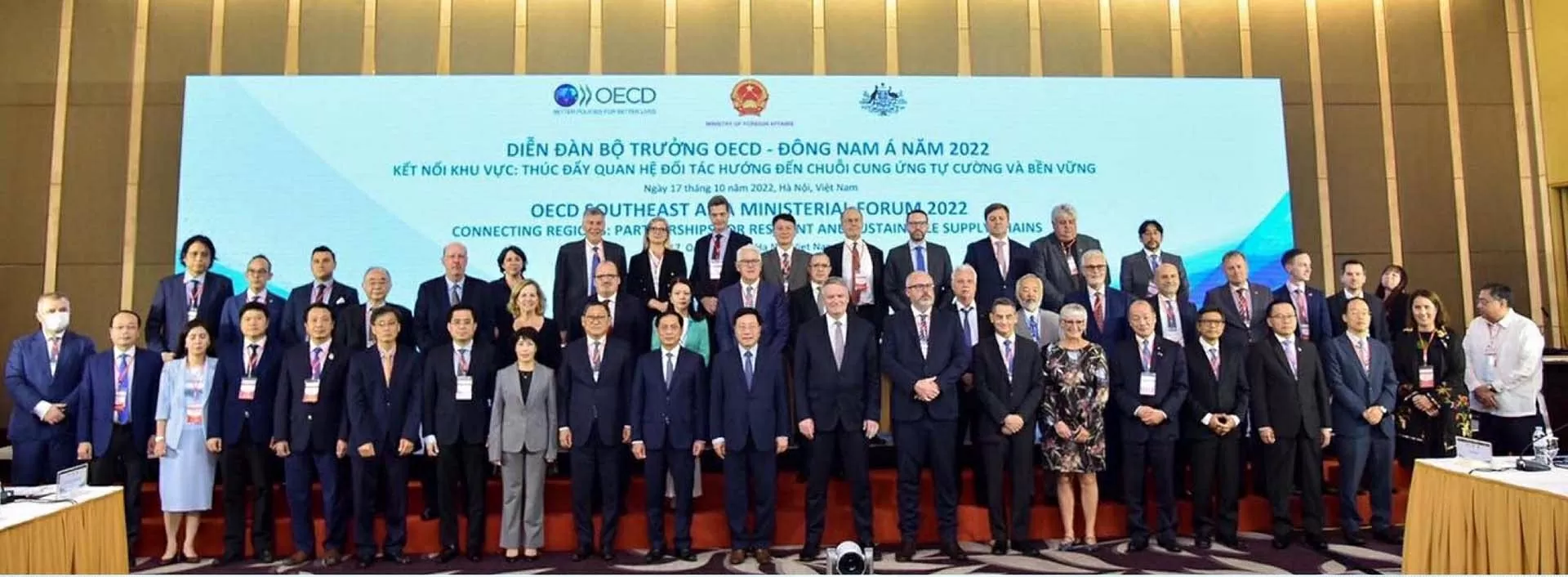 Việt Nam chủ trì Diễn đàn Bộ trưởng OECD-Đông Nam Á năm 2022 tại Hà Nội. (Ảnh: BC)