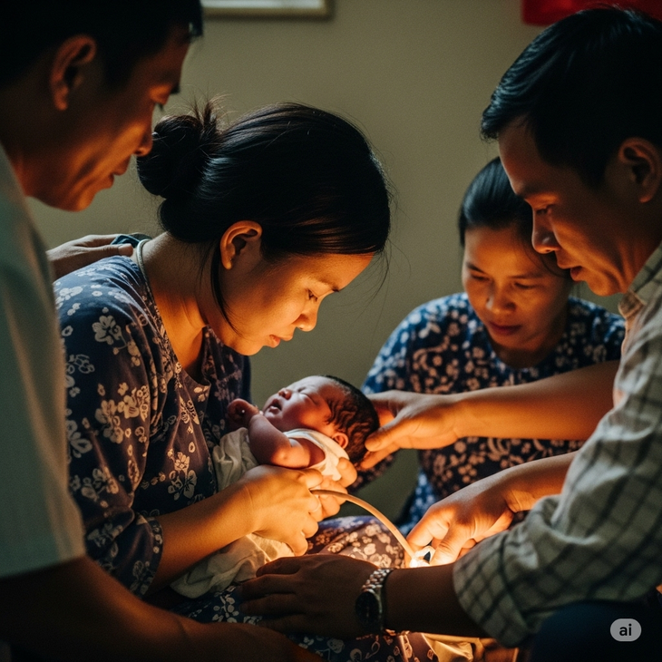 Sản phụ ở Đồng Nai sinh con 'thuận tự nhiên', không cắt dây rốn, ngâm bánh nhau trong thau muối hột - Ảnh 1.
