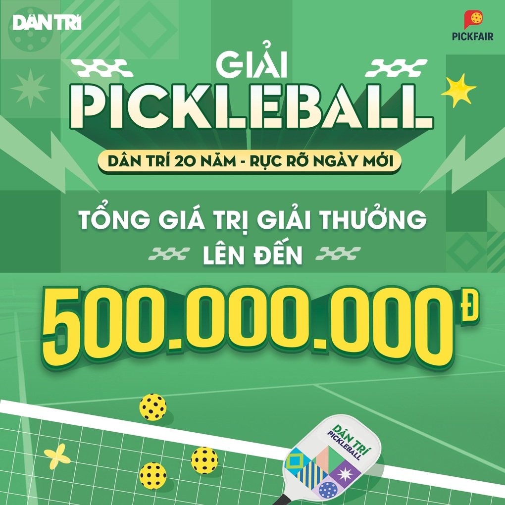 Công bố điều lệ thi đấu giải pickleball Dân trí 20 năm - Rực rỡ ngày mới - 1