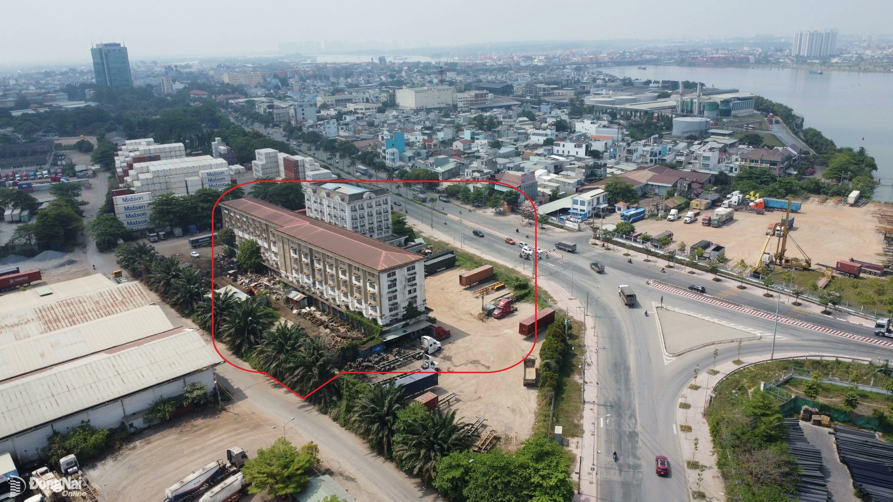 Vị trí khu đất Công ty CP Tập đoàn Tân Mai sử dụng. Ảnh: Hoàng Lộc