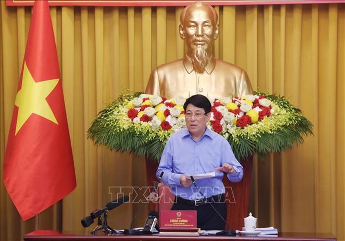 Chủ tịch nước Lương Cường phát biểu chỉ đạo (Ảnh: TTXVN)