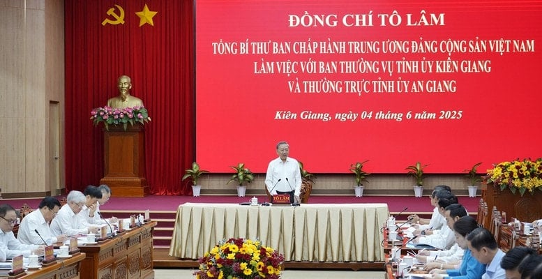 General Secretary To Lam Unifies An Giang and Kien Giang to create a development axis of 