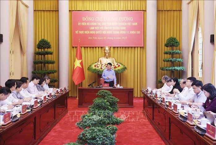 Chủ tịch nước Lương Cường phát biểu chỉ đạo. Ảnh: TTXVN