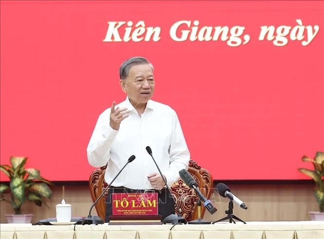 General Secretary To Lam Unifies An Giang and Kien Giang to create a development axis of 