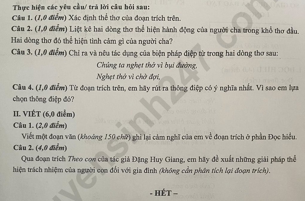 Đề và đáp án 3 môn thi vào lớp 10 tỉnh Long An - 7