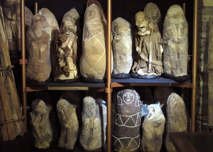 4. この墓には多くの古代のミイラが納められています。チャチャポヤ族は高度なミイラ製造技術を有しており、山や森の乾燥した涼しい環境で何世紀にもわたって遺体を保存してきました。写真：Pinterest