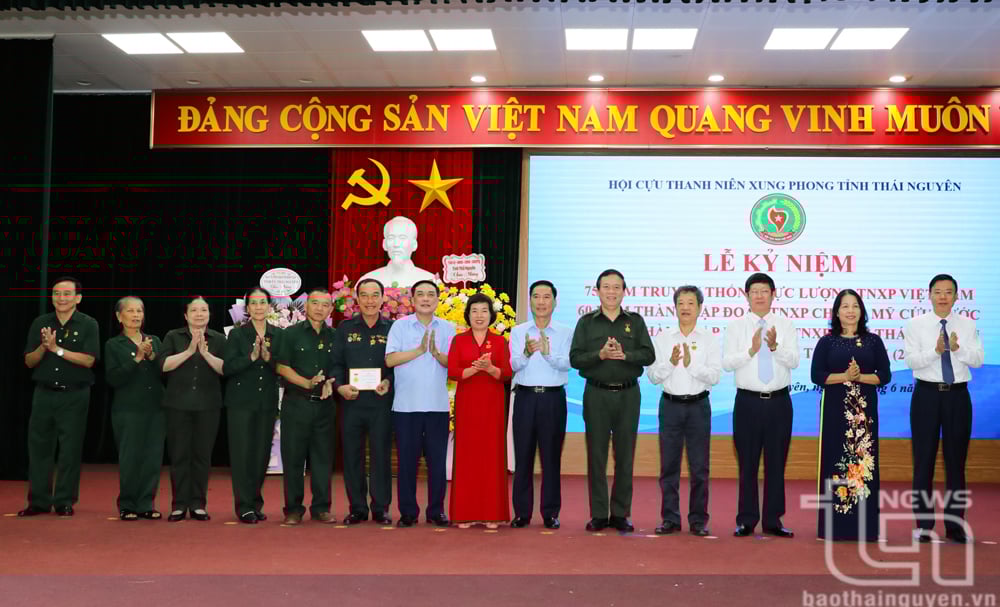 Lãnh đạo Hội Cựu thanh niên xung phong Việt Nam tặng Kỷ niệm chương cho các đồng chí có thành tích xuất sắc trong xây dựng Hội.