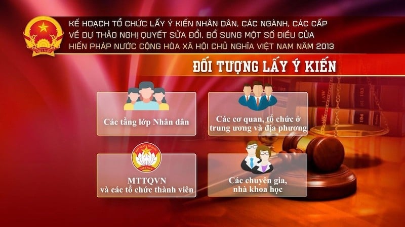 Trên 280 triệu lượt ý kiến đóng góp sửa đổi, bổ sung một số điều của Hiến pháp năm 2013. (Ảnh minh họa: Bộ Tư pháp)