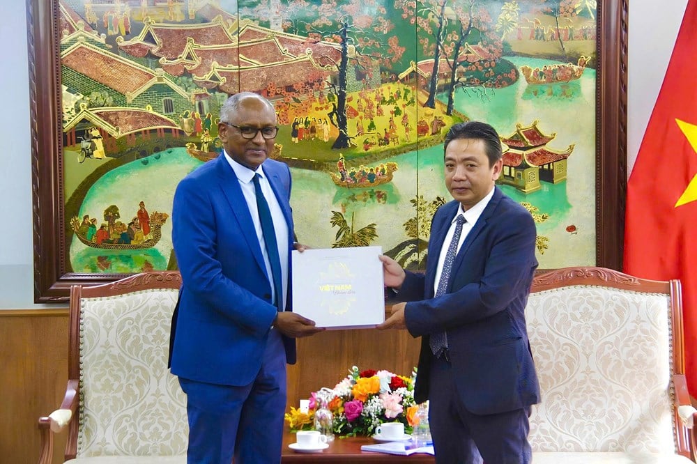 អនុរដ្ឋមន្ត្រី Hoang Dao Cuong ទទួលជួបបេក្ខភាពអគ្គនាយក UNESCO លោក Firmin Edouard Matoko - រូបថត 3