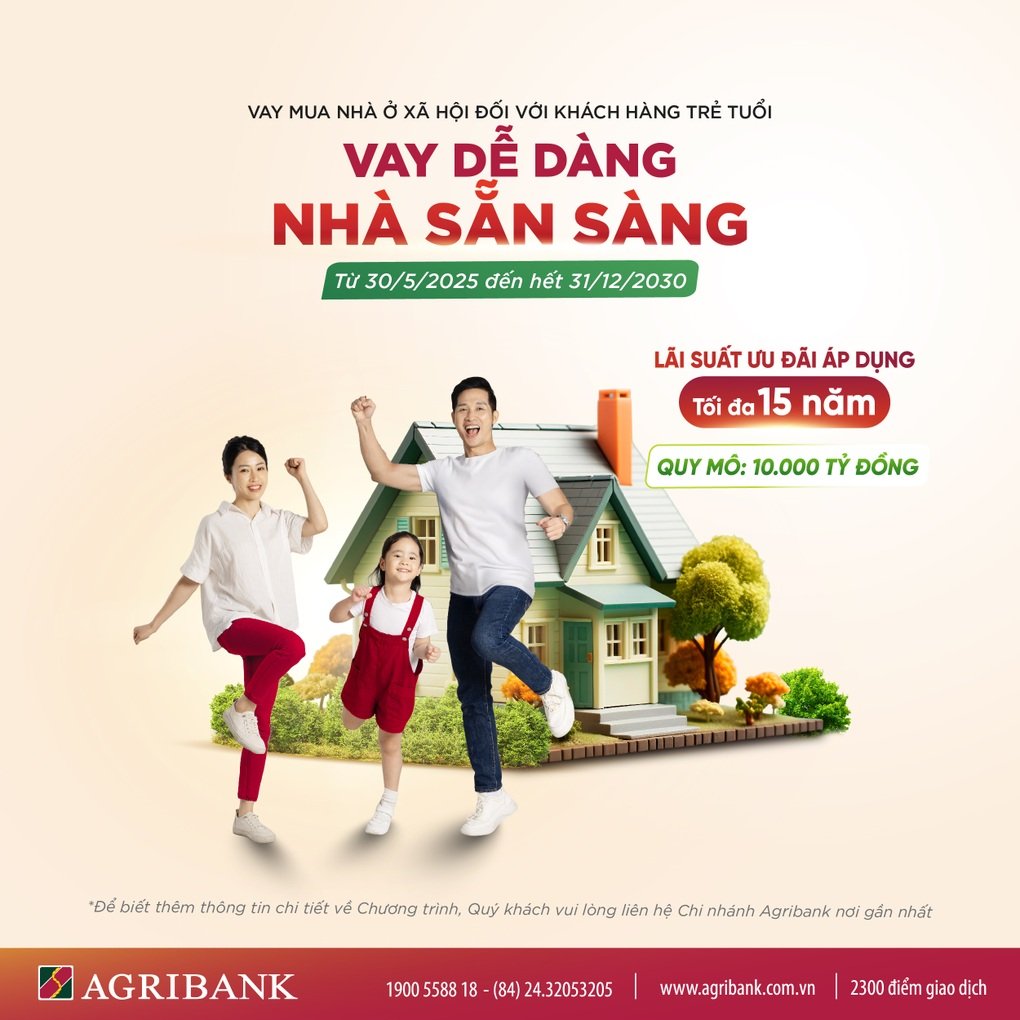 Agribank dành 10.000 tỷ đồng vốn ưu đãi mua nhà ở xã hội cho người trẻ - 1