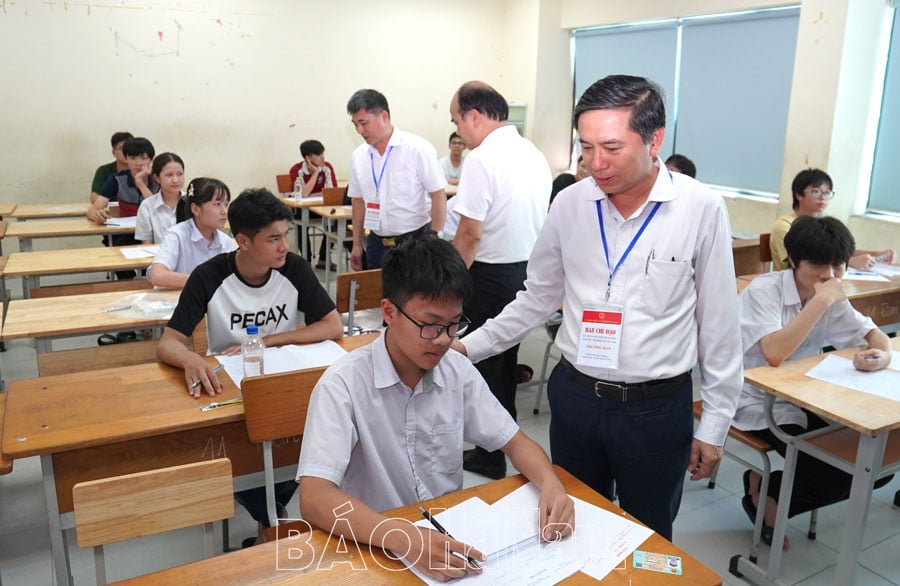 Ban Chỉ đạo kỳ thi tuyển sinh lớp 10 tỉnh năm học 20252026 kiểm tra công tác thi tại một số điểm thi
