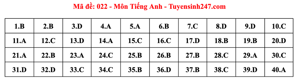 Gợi ý đáp án môn tiếng Anh thi vào lớp 10 năm 2025 của Hà Nội - 22