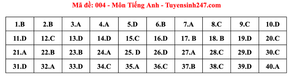 Gợi ý đáp án môn tiếng Anh thi vào lớp 10 năm 2025 của Hà Nội - 4