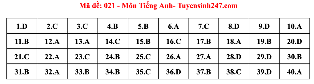Gợi ý đáp án môn tiếng Anh thi vào lớp 10 năm 2025 của Hà Nội - 21