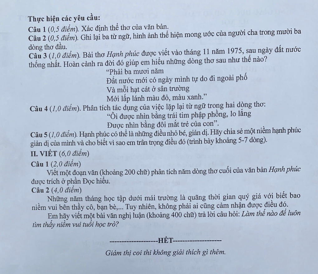 Đề văn lớp 10 Hà Nội: Giáo viên lo phân hoá thấp, học sinh giỏi bị thiệt - 2