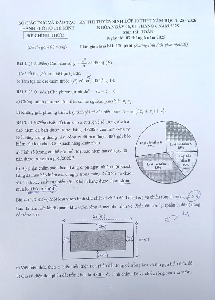 Đề thi toán vào lớp 10 TPHCM: Nhiều thí sinh nhận định chỉ làm được 7 - 8 điểm- Ảnh 2.