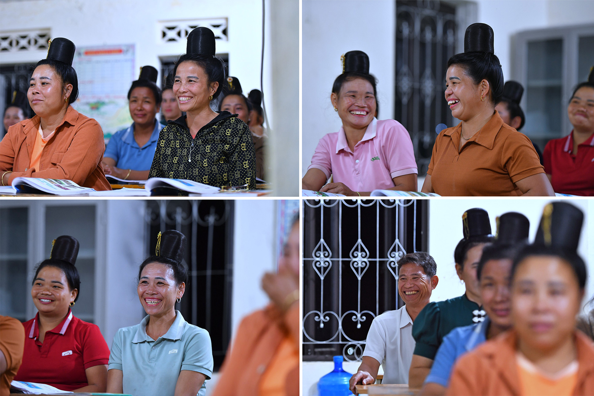 Trong lớp học, những nụ cười tươi thường trực trên môi các 