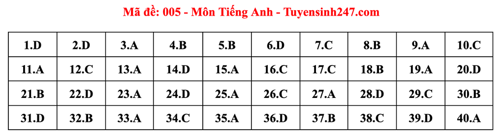 Gợi ý đáp án môn tiếng Anh thi vào lớp 10 năm 2025 của Hà Nội - 5