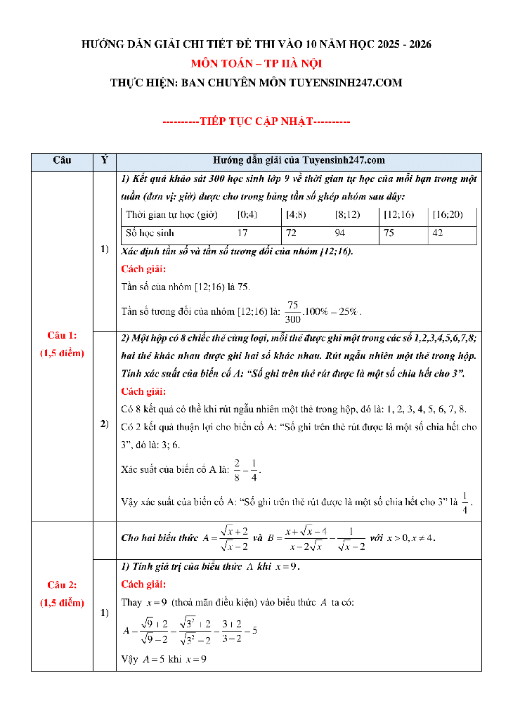 Bài giải môn toán thi lớp 10 Hà Nội - Ảnh 3.