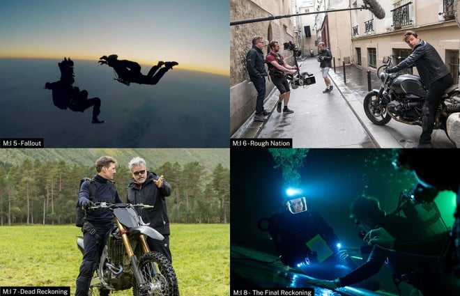 Bộ đôi Tom Cruise và Christopher McQuarrie trên phim trường các phần từ 5-8.