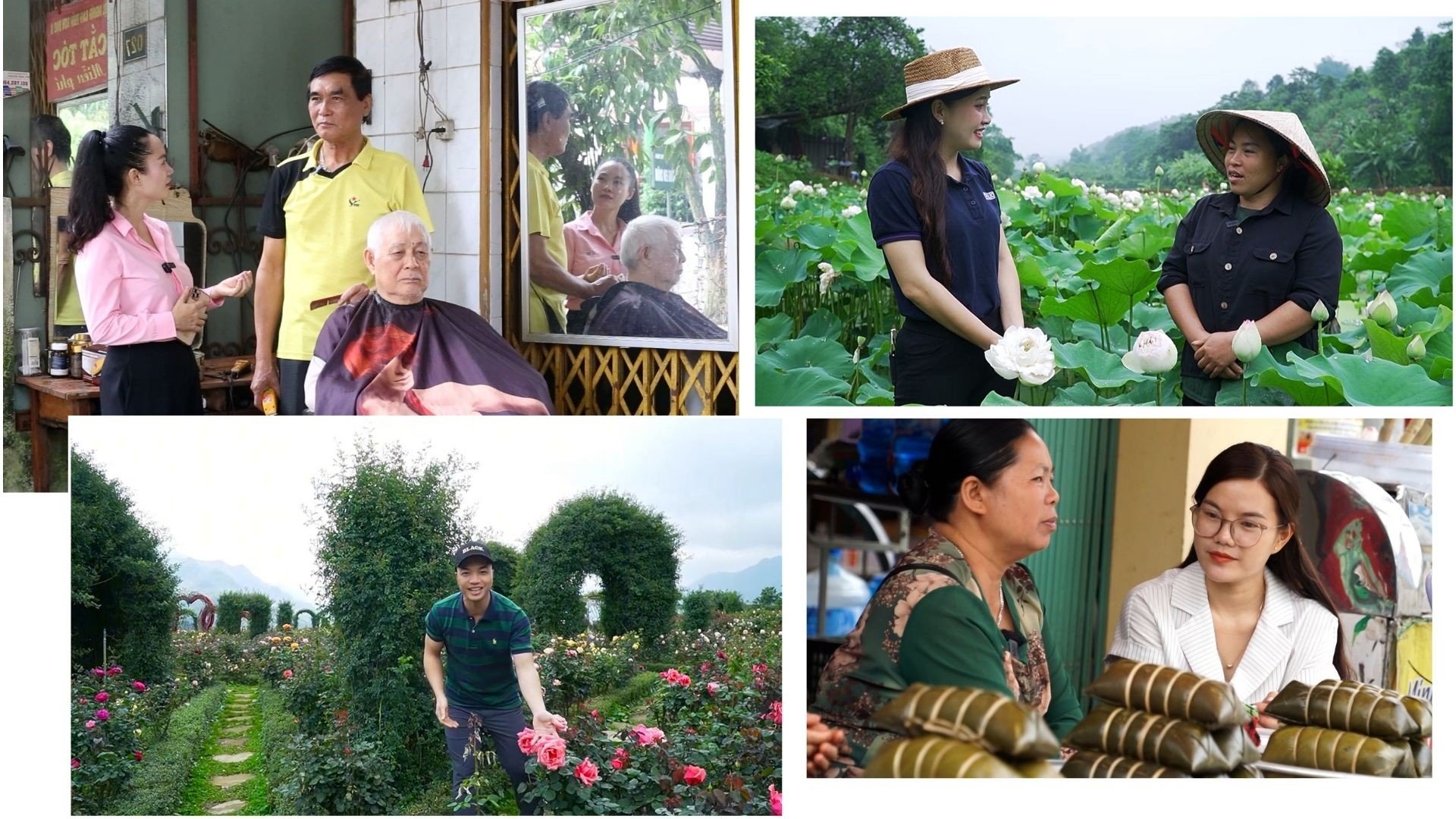 Các phóng viên thực hiện chương trình trong tiểu mục "Sáng nay ở đây".