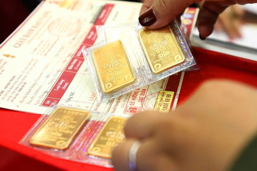 Domestic gold prices remain unchanged compared to yesterday. Photo: VNA