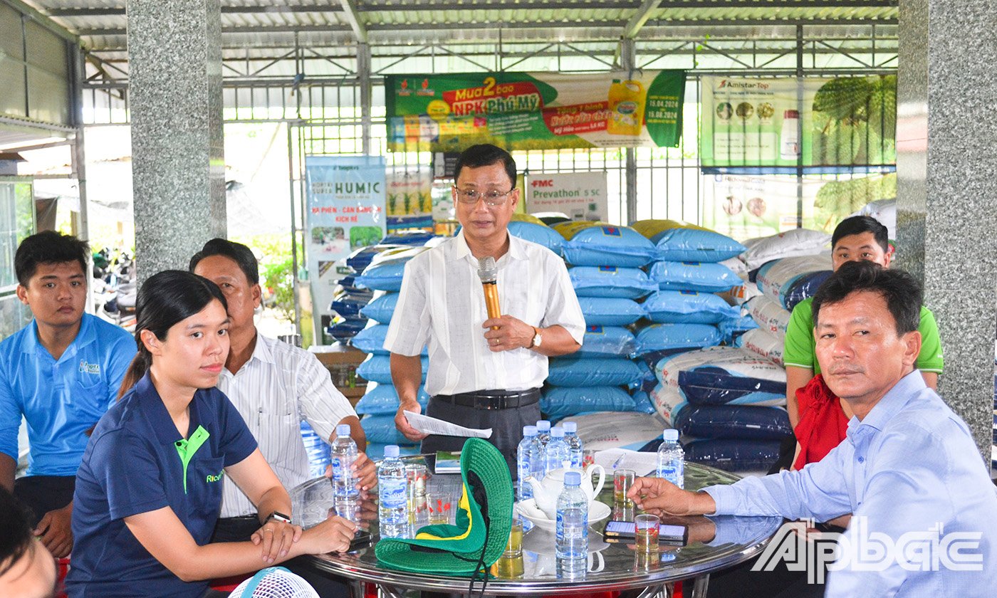 Đồng chí Võ Văn Men, Chi cục trưởng Chi cục Trồng trọt và Bảo vệ thực vật tỉnh Tiền Giang phát biểu tại chương trình.