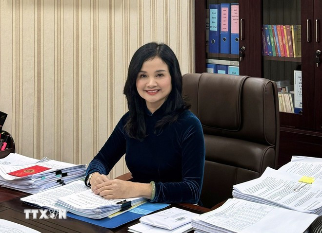 Bà Đỗ Thu Hương, Hiệu trưởng Trường Chính trị tỉnh Tuyên Quang. (Ảnh: TTXVN phát)
