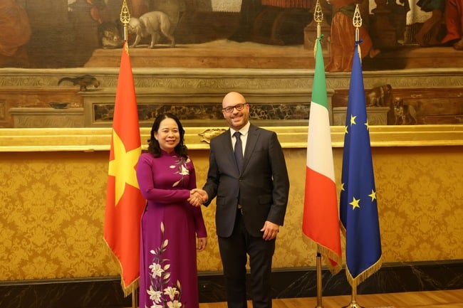 Phó Chủ tịch nước Võ Thị Ánh Xuân hội đàm với Chủ tịch Hạ viện Italia Lorenzo Fontana - Ảnh 1.