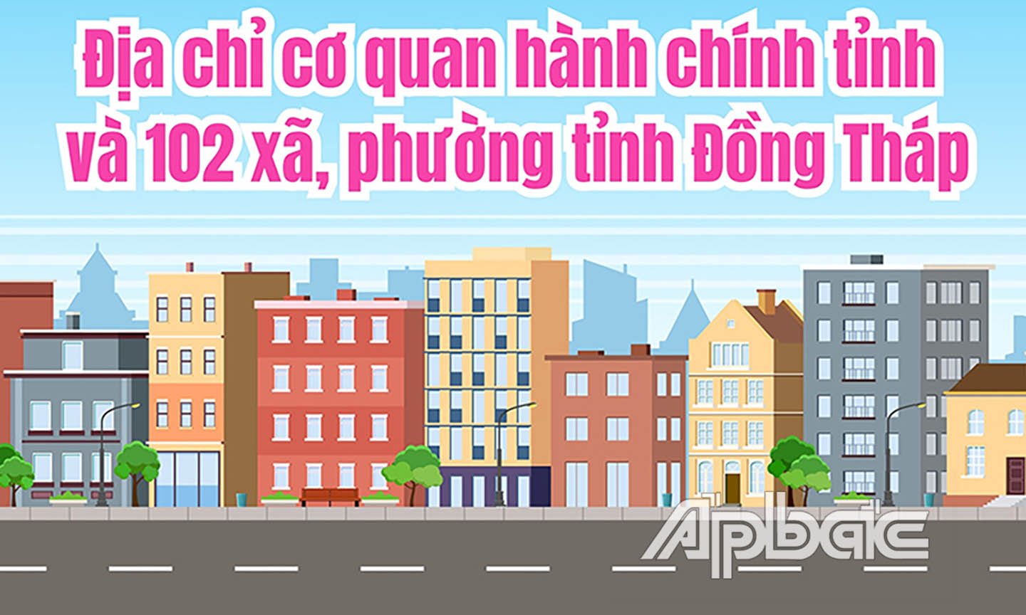 Địa chỉ cơ quan hành chính của 102 xã, phường tỉnh Đồng Tháp