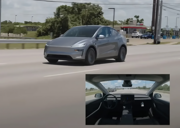 Model Y của Tesla trên đường phố. (Nguồn: Techcrunch)