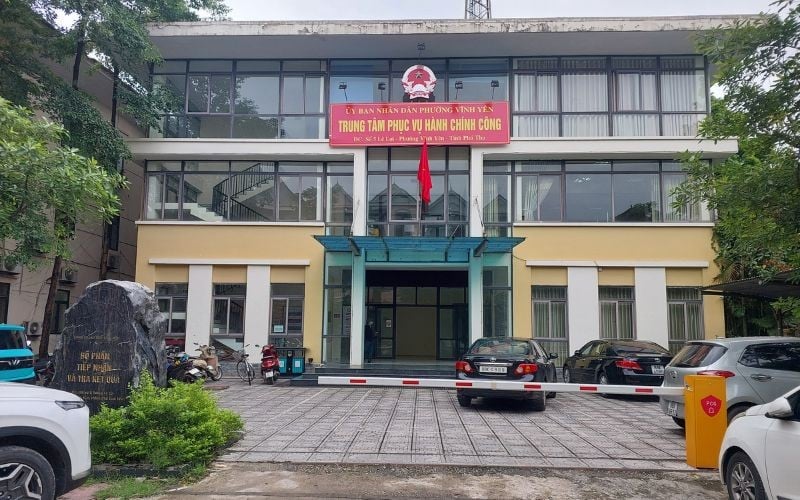 Điểm cấp Căn cước, Định danh điện tử tại số 5, đường Lê Lợi, phường Vĩnh Yên. Ảnh: Q.Chiến
