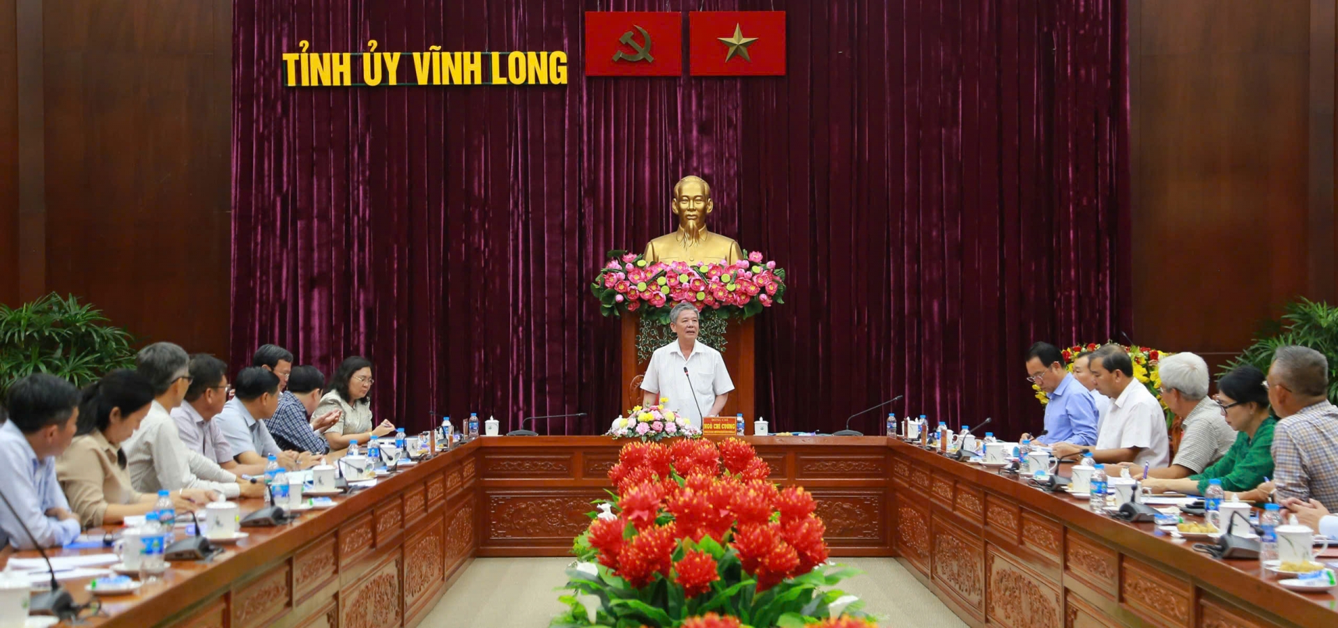 Đồng chí Ngô Chí Cường- Ủy viên BCH Trung ương Đảng, Bí thư Tỉnh ủy kết luận các nội dung tại buổi làm việc.