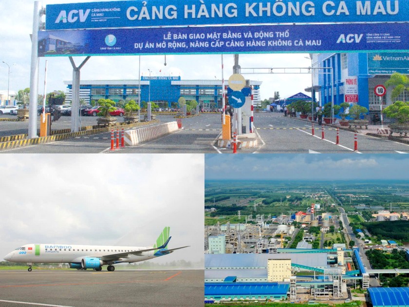 Cảng hàng không Cà Mau và cụm Khí – Điện – Đạm là các công trình hạ tầng quan trọng, góp phần thúc đẩy phát triển kinh tế – xã hội của tỉnh.