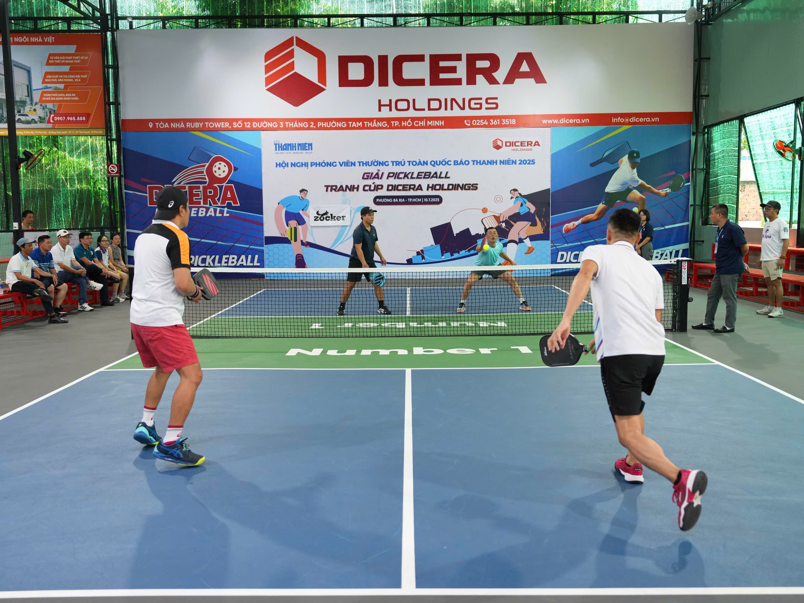 Tranh tài sôi nổi tại giải pickleball tranh cúp DICERA- Ảnh 1.