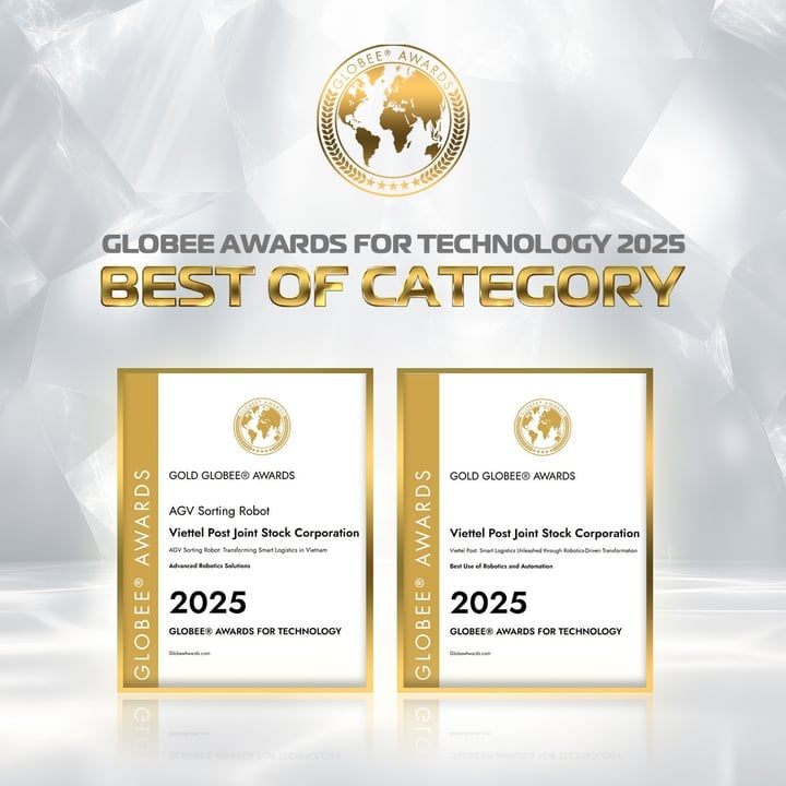 Viettel Post nhận cú đúp Vàng tại Globee Awards for Technology 2025. (Nguồn: Viettel Post)