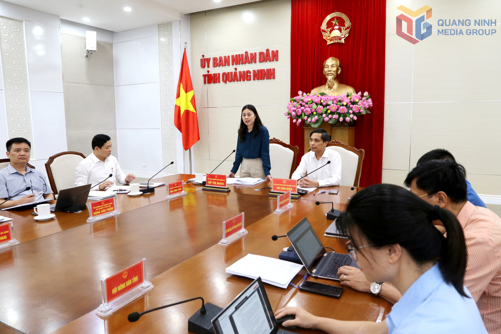 Đồng chí Đỗ Thị Ngọc, Phó Cục trưởng Cục Thống kê, Bộ Tài chính phát biểu tại buổi làm việc