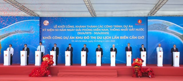 Cận cảnh lễ khởi công siêu dự án Khu đô thị lấn biển Cần Giờ của Vingroup- Ảnh 1.