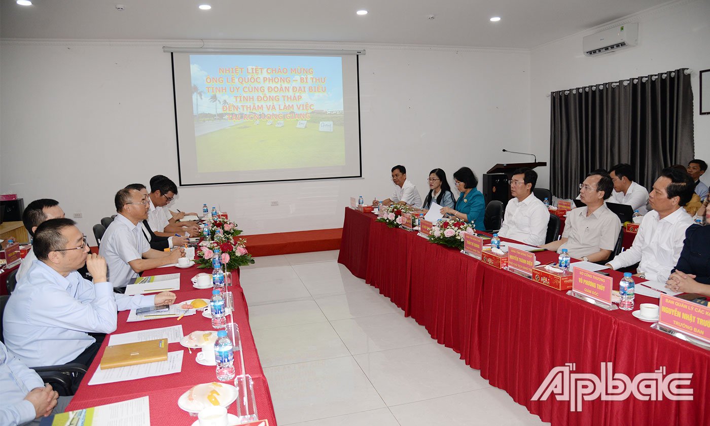 Lãnh đạo tỉnh thăm và làm việc với Công ty TNHH Phát triển Khu công nghiệp Long Giang.