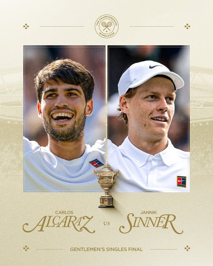 Sinner hạ Djokovic, lần đầu vào chung kết Wimbledon, tiếp bước Nadal và Federer - Ảnh 1.