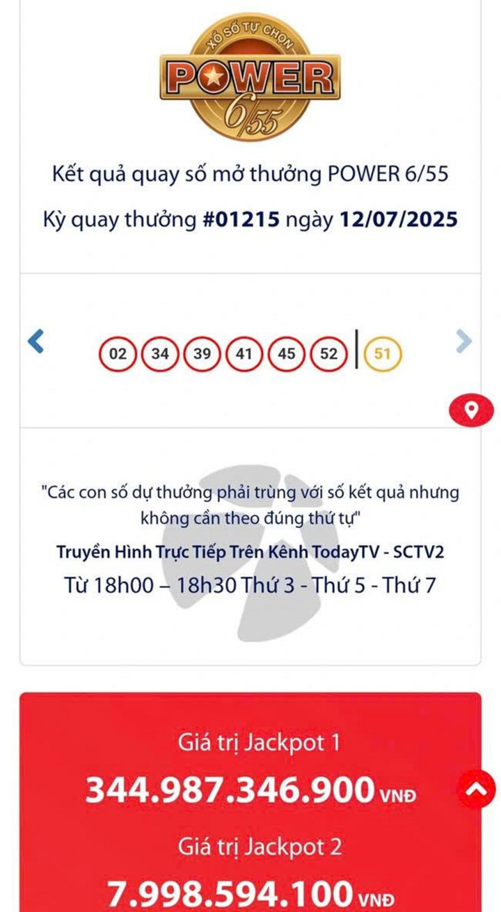 Dãy số may mắn mang lại giải thưởng lớn nhất từ trước đến nay.