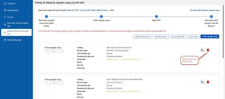 Cách thức đăng ký nguyện vọng xét tuyển trên hệ thống của bộ- Ảnh 6.