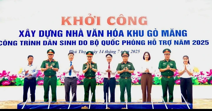 Sư đoàn 316 khởi công xây dựng Nhà văn hóa khu Gò Măng, xã Chí Đám, tỉnh Phú Thọ