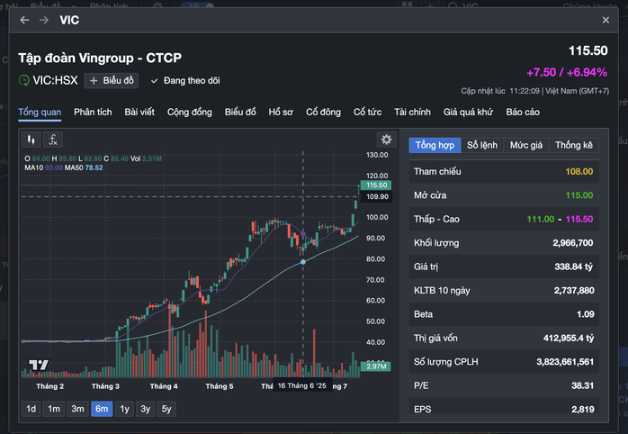 Cổ phiếu VIC tăng trần giúp VN - Index lập đỉnh mới trong thị trường chứng khoán - Ảnh 2.