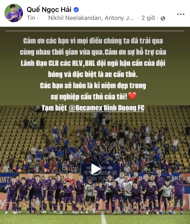 Quế Ngọc Hải chính thức nói lời chia tay Bình Dương- Ảnh 1.