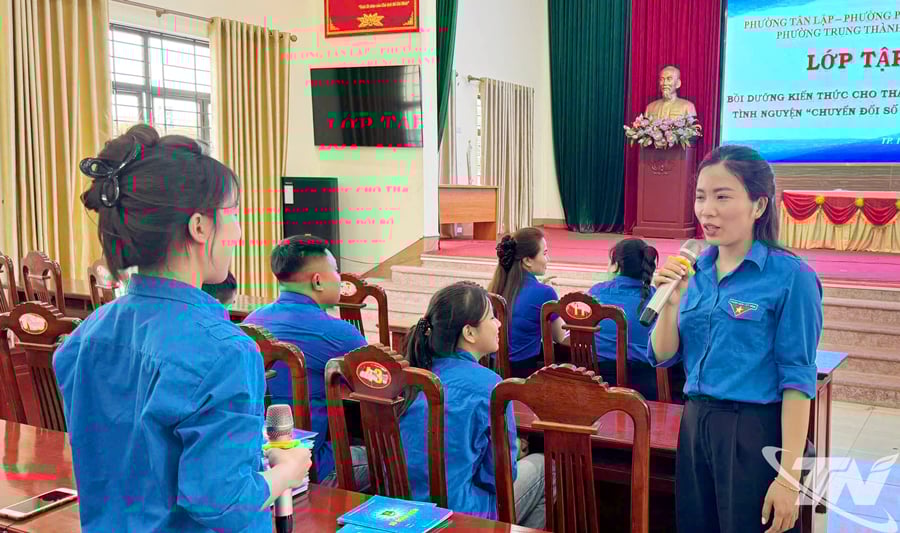 Lực lượng đoàn viên thanh niên được tập huấn kỹ năng số để hỗ trợ người dân hiệu quả.
