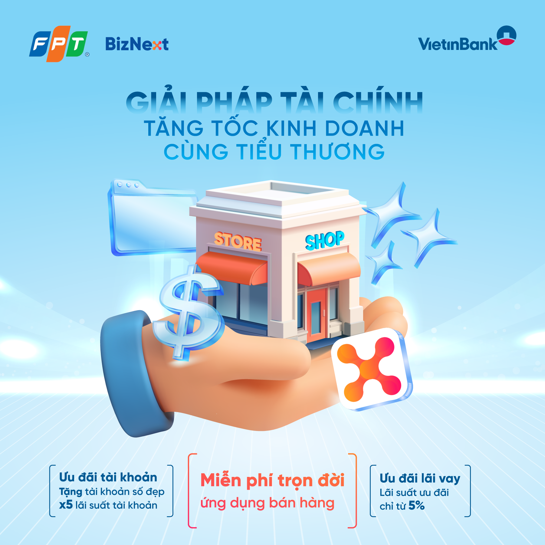 VietinBank và FPT tặng miễn phí trọn đời dụng quản lý bán hàng trên điện thoại tích hợp hóa đơn điện tử cho hộ kinh doanh 