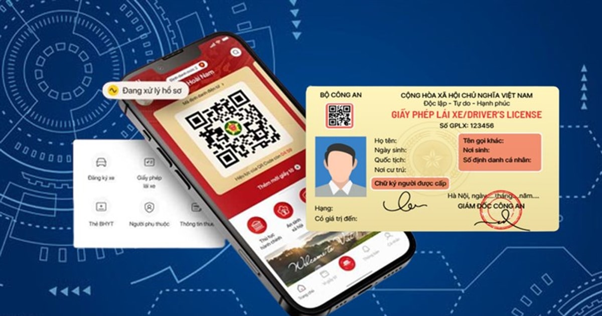 Information about updating driver's license on VNeID