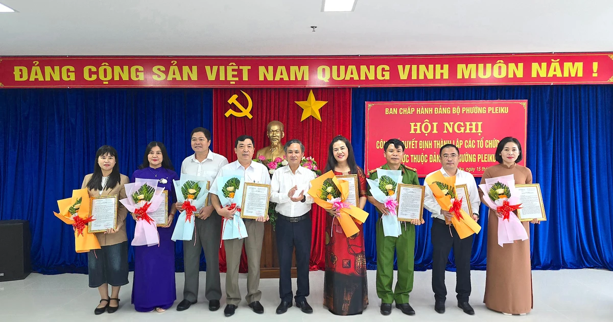 Đảng bộ phường Pleiku công bố quyết định thành lập 75 tổ chức Đảng