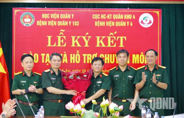 មន្ទីរពេទ្យយោធភូមិភាគ ១០៣ បានចុះហត្ថលេខាលើកិច្ចព្រមព្រៀងបណ្តុះបណ្តាល និងជំនួយវិជ្ជាជីវៈជាមួយមន្ទីរពេទ្យយោធា ៤.